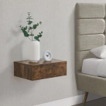 ZESTAW 2 SZAFEK NOCNYCH WISZĄCYCH Z SZUFLADĄ 46x30x15 CM DREWNOPODOBNY 