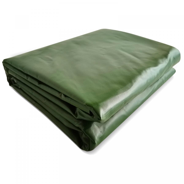 ZIELONA PLANDEKA 4x3 M 650G/M2 PRZEMYSŁOWA OCHRONNA Z OCZKAMI OKRYCIOWA