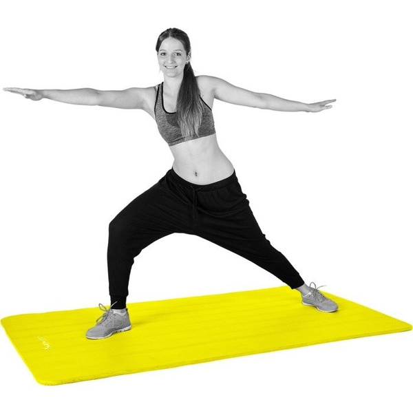 ŻÓŁTA MATA PIANKOWA 190x60x1,5cm DO ĆWICZEŃ / FITNESS