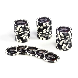 50x ŻETONY LASEROWE 12G WARTOŚĆ 100 DO POKERA RDZEŃ METAL CHIPS OCEAN BLACK