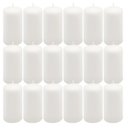ŚWIECE STOŁOWE BIAŁE 18 SZT 11,5x6 CM ŚWIECZKI WALCOWE TRADYCYJNE KOLUMNOWE