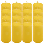 ŚWIECE STOŁOWE ZÓŁTE 16 SZT 10x5 CM DEKORACYJNE ŚWIECZKI WALCOWE TRADYCYJNE