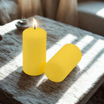 ŚWIECE STOŁOWE ŻÓŁTE 4 SZT 15,5x7,5 CM ŚWIECZKI TRADYCYJNE KOLUMNOWE