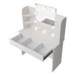 TOALETKA KOSMETYCZNA BELLA Z LUSTREM I LED USB SZAFKĄ SZUFLADĄ DO MAKIJAŻU