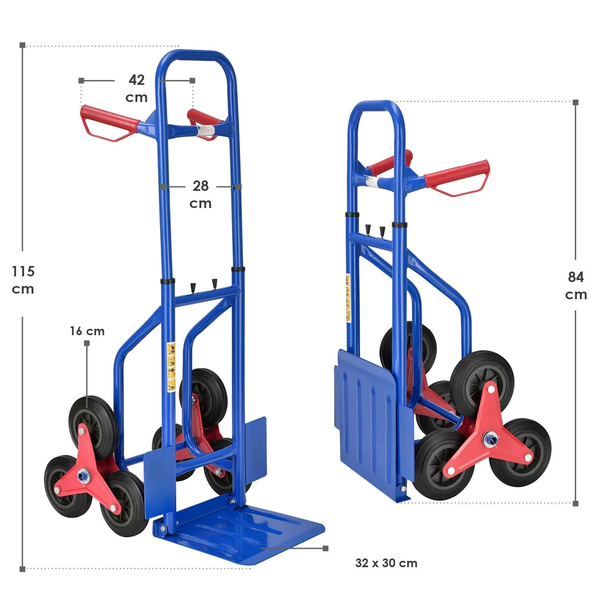 WÓZEK TRANSPORTOWY MAGAZYNOWY DO 100 KG NA SCHODY PRZEPROWADZKI SKŁADANY 
