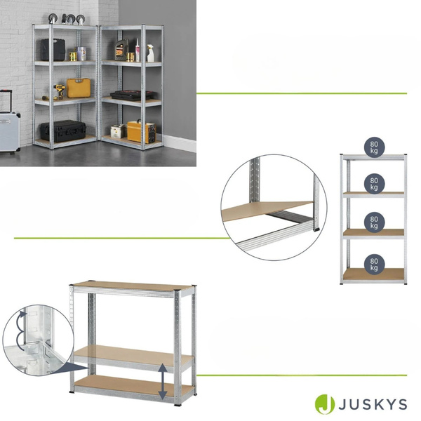 2x REGAŁ METALOWY MAGAZYNOWY 160x80x40CM 640KG PIWNICA WARSZTAT GARAŻ