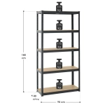 2x REGAŁ MAGAZYNOWY 180x90x40 CM 1750KG METALOWY PÓŁKI GARAŻ PIWNICA SZARY 