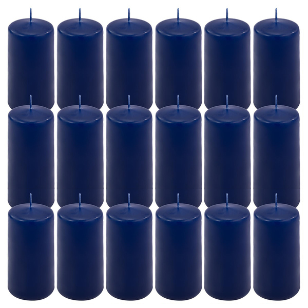 ŚWIECE STOŁOWE GRANATOWE 24 SZT 10x5 CM DEKOR ŚWIECZKI WALCOWE TRADYCYJNE