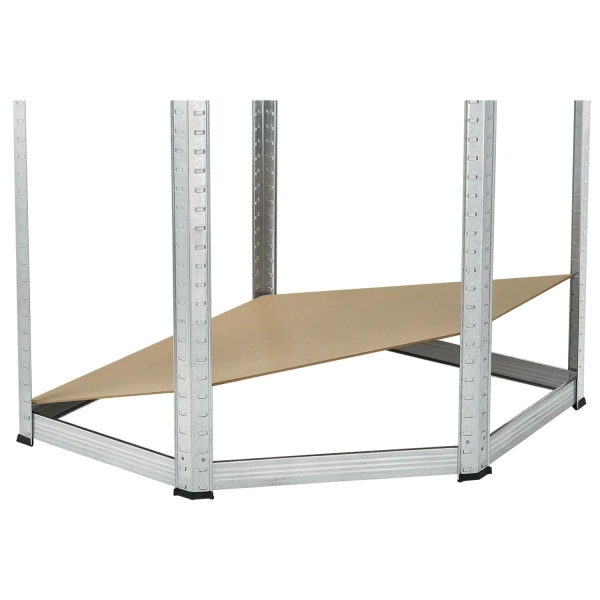 REGAŁ NAROŻNY METALOWY MAGAZYNOWY 160x75x40CM 320KG PIWNICA GARAŻ SREBRNY