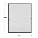 MOSKITIERA OKIENNA 80x100 CM DO OKNA ALUMINIOWA RAMA SIATKA NA OWADY SZARA