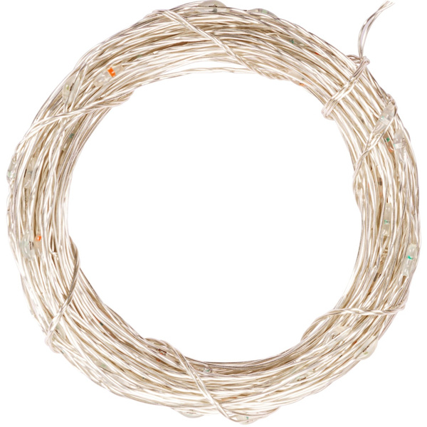 ZESTAW 2x 100LED LAMPKI DRUCIKI CHOINKOWE CIEPŁA BIEL NA BATERIE