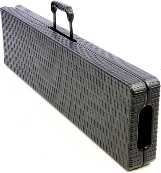 ŁAWKA SKŁADANA180 CM BANKIETOWA CAMPINGOWA CZARNA STYL RATTAN DO 200 KG