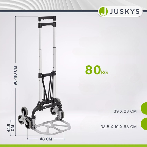 WÓZEK TRANSPORTOWY MAGAZYNOWY DO 80 KG NA SCHODY PRZEPROWADZKI SKŁADANY 