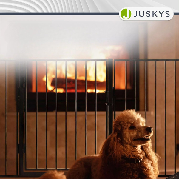 METALOWA BARIERKA OCHRONNA DO KOMINKA I PIECA BRAMKA OSŁONA Z FURTKĄ