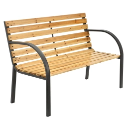 ŁAWKA OGRODOWA MODENA 2-OSOBOWA Z DREWNA I STALI W NOWOCZESNYM STYLU