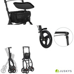 CZARNY ROLLATOR BALKONIK NA KÓŁKACH REHABILITACYJNY CHODZIK