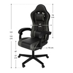 FOTEL GAMINGOWY BIUROWY KUBEŁKOWY GRACZA OBROTOWY HYPERSEAT CZARNY SZARY