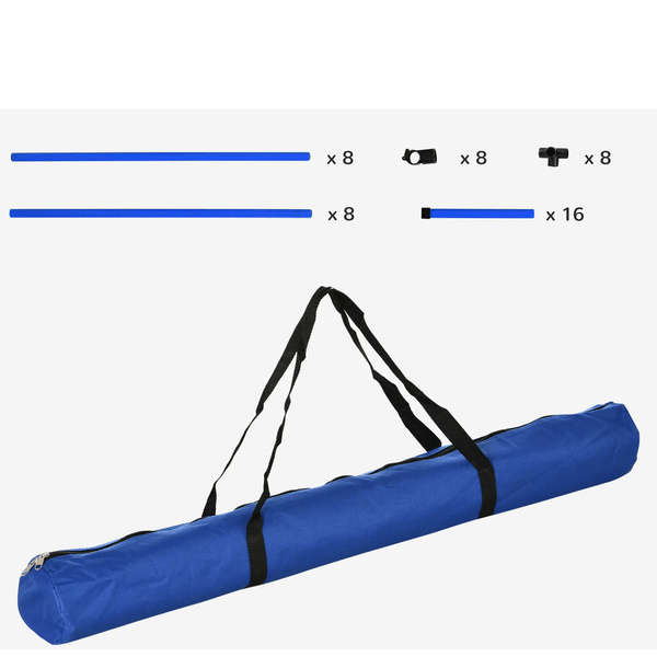 ZESTAW AGILITY TRENINGOWY 4-CZĘŚCIOWY DLA PSA SLALOM + POKROWIEC