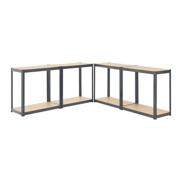 3x ZESTAW REGAŁ METALOWY MAGAZYNOWY 160x80x40 PIWNICA WARSZTAT GARAŻ SZARY