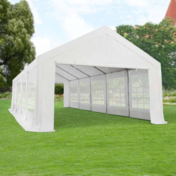 NAMIOT OGRODOWY 4X10M PAWILON IMPREZOWY HANDLOWY DRZWI BIAŁY UV WODOODPORNY