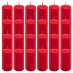 ŚWIECE STOŁOWE CZERWONE 24SZT 10x5CM DEKOR ŚWIECZKI WALCOWE TRADYCYJNE