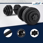 ZESTAW HANTLI 2 X 15 KG CIĘŻARKI 30 KG SIŁOWNIA TRENING FITNESS DO ĆWICZEŃ