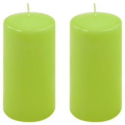 ŚWIECE STOŁOWE ZIELONE 2 SZT 15,5x7,5 CM ŚWIECZKI TRADYCYJNE KOLUMNOWE
