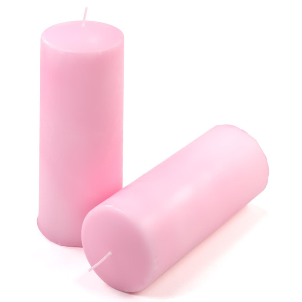 ŚWIECE STOŁOWE RÓŻOWE 6 SZT 20x7,5 CM ŚWIECZKI TRADYCYJNE KOLUMNOWE