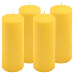 ŚWIECE STOŁOWE ŻÓŁTE 4 SZT 20x7,5 CM ŚWIECZKI WALCOWE TRADYCYJNE KOLUMNOWE