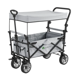SKŁADANY WÓZEK TRANSPORTOWY + DASZEK TORBA TURYSTYCZNY PLAŻOWY POPIEL