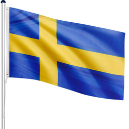 MASZT FLAGOWY 6,5M MASZT DO FLAGI + FLAGA SZWECJI
