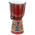 BĘBEN DJEMBE 30 CM Z KOZIEJ SKÓRY MAHOŃ AFRYKAŃSKI INSTRUMENT ZÓŁW