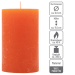 ŚWIECE STOŁOWE POMARAŃCZOWE RUSTYKALNE 6 SZT 6,8x11,5 CM ŚWIECZKI KOLUMNOWE