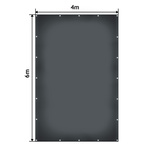 ANTRACYTOWA PLANDEKA 4x6 M 650G/M2 PRZEMYSŁOWA OCHRONNA Z OCZKAMI OKRYCIOWA