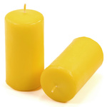 ŚWIECE STOŁOWE ŻÓŁTE 8 SZT 10x5 CM DEKORARCYJNE ŚWIECZKI WALCOWE TRADYCYJNE