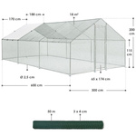 WOLIERA KURNIK KOJEC WYBIEG KLATKA DLA  KURCZĄT KRÓLIKÓW 3x6m