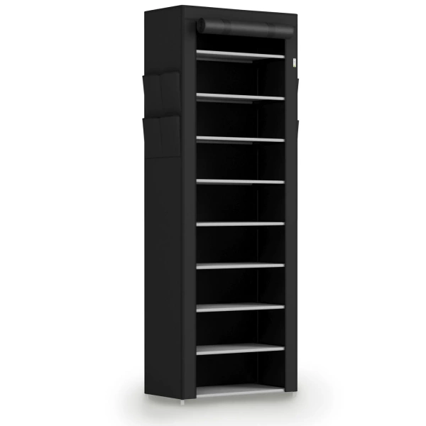 MATERIAŁOWA SZAFA SZAFKA REGAŁ STOJAK NA BUTY OBUWIE UBRANIA CZARNA