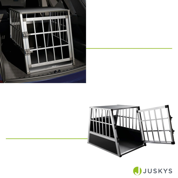 TRANSPORTER DLA PSA ZWIERZĄT ALUMINIOWA KLATKA PODRÓŻNA DO AUTA BAGAŻNIKA L