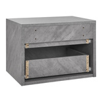 WISZĄCA SZAFKA NOCNA 2 SZUFLADY 40x29x30 CM SZARY DEKOR BETONU INDUSTRIALNA