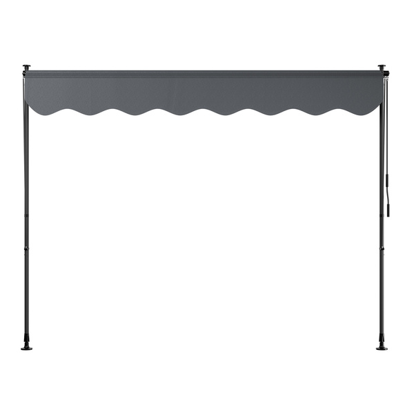 MARKIZA 250x120 CM ROZPOROWA BALKONOWA TELESKOPOWA TARASOWA ROLETA ANTRACYT