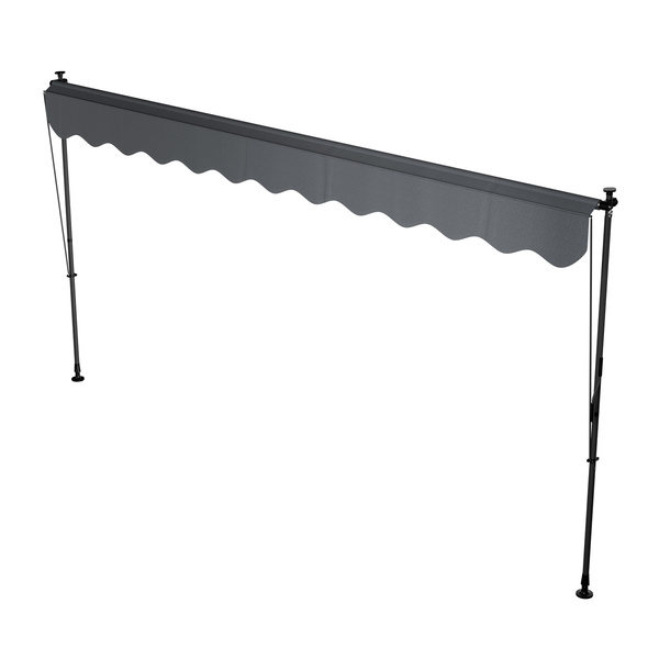 MARKIZA 400x120 CM ROZPOROWA BALKONOWA TELESKOPOWA TARASOWA ROLETA ANTRACYT