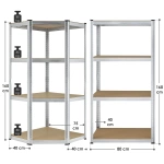3x ZESTAW REGAŁ METALOWY MAGAZYNOWY 160x80x40 960KG PIWNICA WARSZTAT GARAŻ
