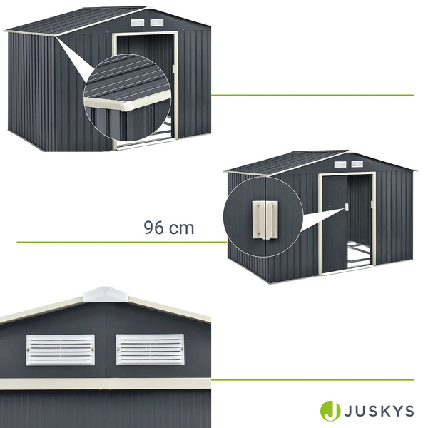 DOMEK NARZĘDZIOWY XL 9m3 OGRODOWY METALOWY SCHOWEK GARAŻ SZOPA + FUNDAMENT
