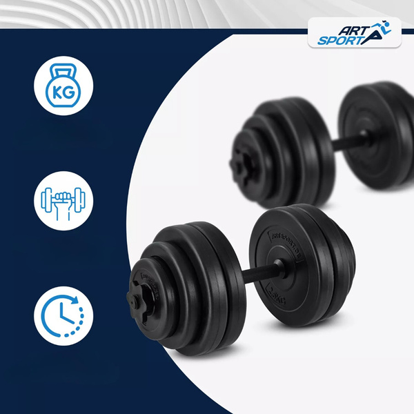 ZESTAW HANTLI 2 X 15 KG CIĘŻARKI 30 KG SIŁOWNIA TRENING FITNESS DO ĆWICZEŃ