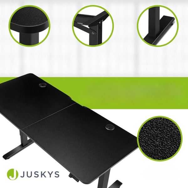 BIURKO ELEKTRYCZNE 120x60 REGULOWANE CZARNE Z REGULACJĄ WYSOKOŚCI PAMIĘCIĄ