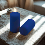 ŚWIECE STOŁOWE GRANATOWE 16 SZT 10x5 CM DEKOR ŚWIECZKI WALCOWE TRADYCYJNE