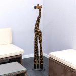 FIGURKA ŻYRAFY DREWNIANA 120 CM DEKORACJA W STYLU AFRYKAŃSKIM GHANA
