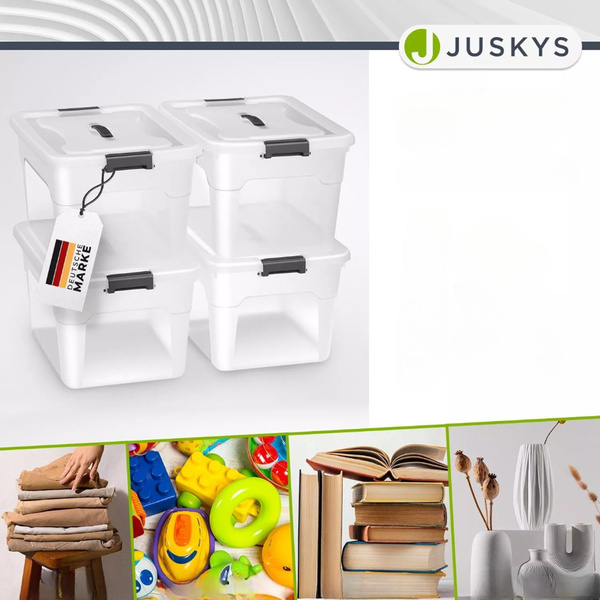 4x POJEMNIK 45L DO PRZECHOWYWANIA Z POKRYWĄ ZESTAW UNIWERSALNY ORGANIZER