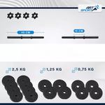 ZESTAW HANTLI 2 X 15 KG CIĘŻARKI 30 KG SIŁOWNIA TRENING FITNESS DO ĆWICZEŃ