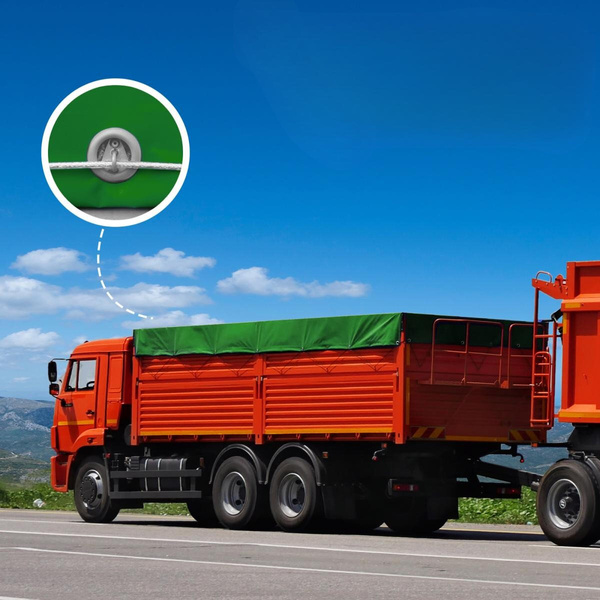 ZIELONA PLANDEKA 4x3 M 650G/M2 PRZEMYSŁOWA OCHRONNA Z OCZKAMI OKRYCIOWA